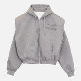 Flexible American Casual Zipper Hooded Sweatshirt
