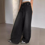Elegante High-Waist-Jeans mit weitem Bein