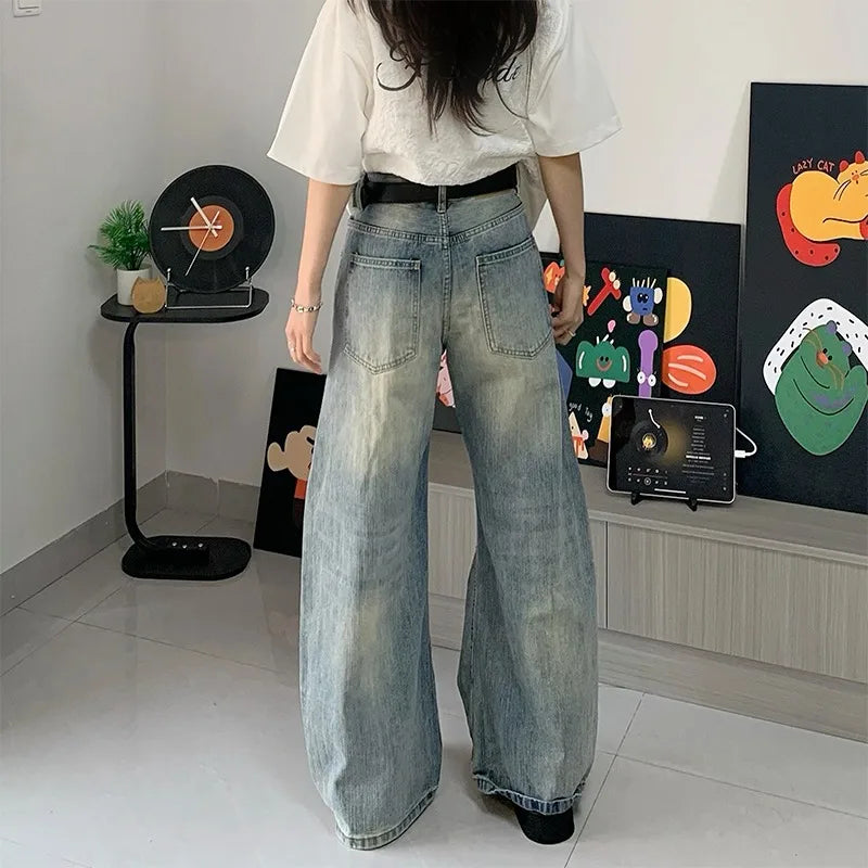 Streetwear Bamboo Joint Ripped Loose Jeans