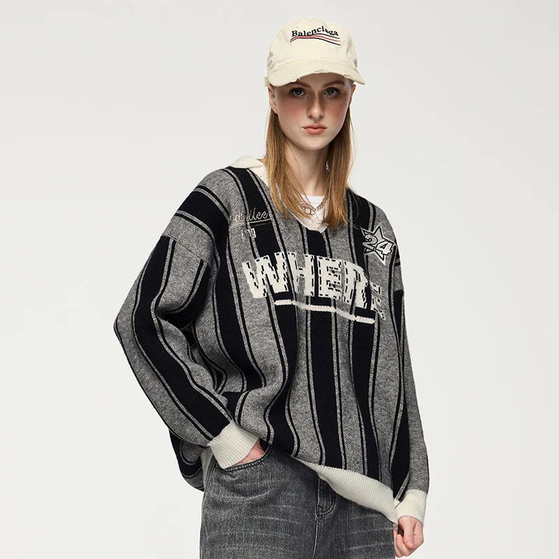 Pullover mit Streifenmuster und Sternenmotiv