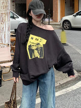 Vintage Oversized Hip Hop Cotton Print Sweatshirt