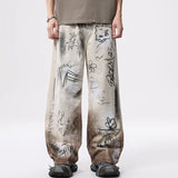 Jeans larges déchirés style streetwear American Graffiti