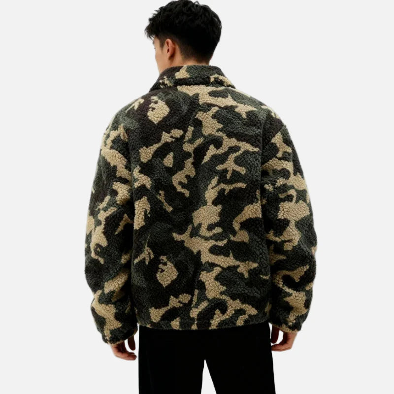 Dicke, warme und winddichte Kunstpelzjacke aus der Y2K-Ära