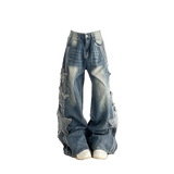 Y2K Star Striped Baggy Jeans