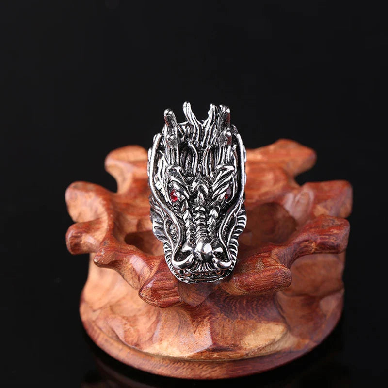 Handmade Large Red Eye Dragon Ring