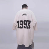 Vintage Oversized Letter Print Jersey T-Shirt