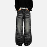 Y2K Vintage Washed Wide Leg Denim Jeans