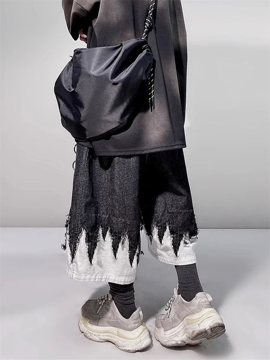 Vintage Patchwork Hip Hop Denim Jorts