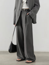 Office Chic Solid Wide-Leg Pants