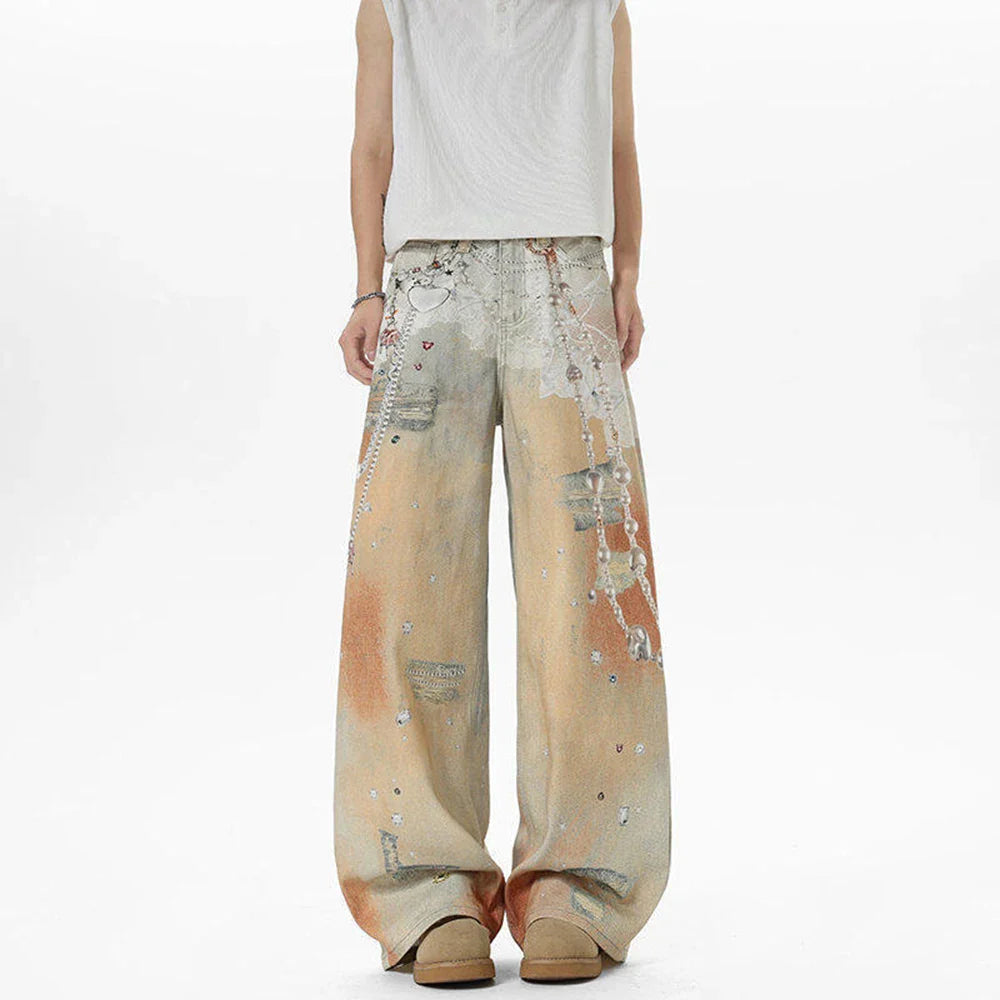 Trendsetter Retro Loose Graphic Denim Jeans