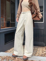 Elegante, lässige Cordhose mit weitem Bein