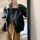 Französische Retro-Motorradjacke aus Kunstleder