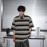 빈티지 아메리칸 레트로 스트라이프 티셔츠