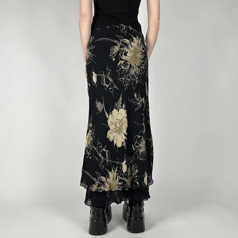 Gothic Dark Aesthetic Mesh Skirt