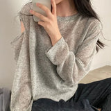 오프숄더 베이직 루즈핏 캐주얼 티셔츠