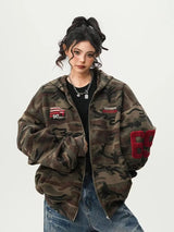 Men Bold Camouflage Digital Print Hooded Sweatshirt