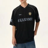 Kurzarm-Sport-T-Shirt mit farblich abgesetztem Buchstabenprint