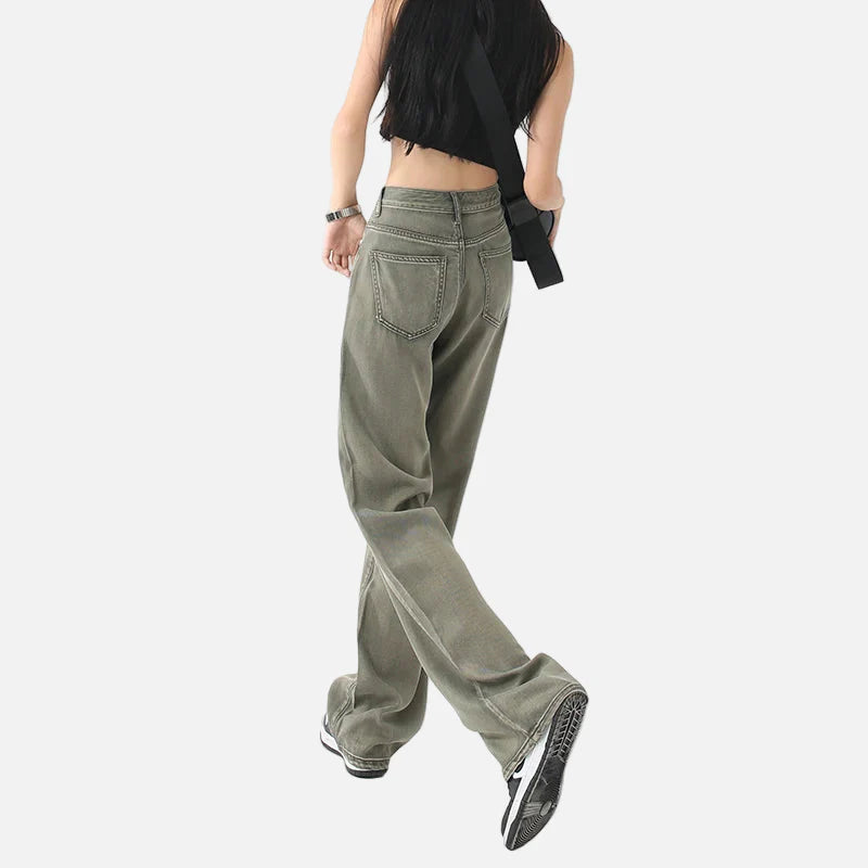 Flexible Slim High Waisted Wide Leg Jeans