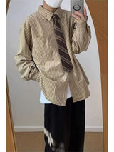 Chemise boutonnée à rayures oversize