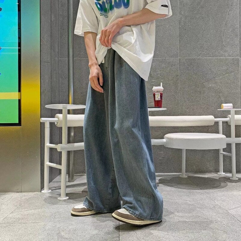 오버사이즈 스트레이트 데님 팬츠