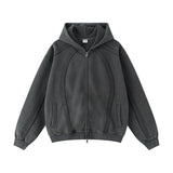 Vintage Retro Fleece Zip-Up Sweatshirt