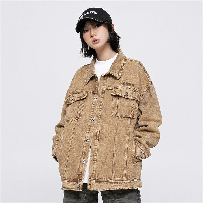 Yellow Multi-pocket Denim Jacket