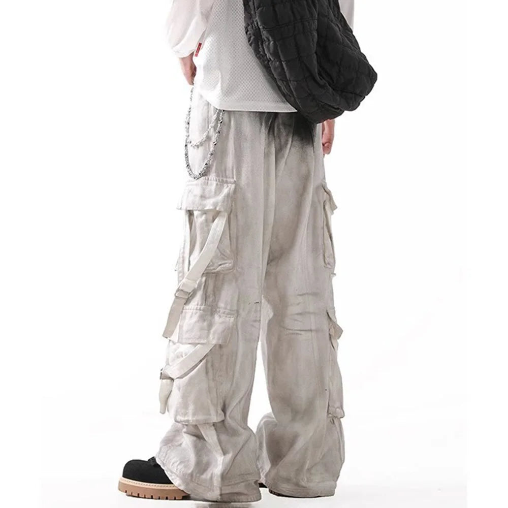 Vintage bunte Baggy Overalls Retro Jeans