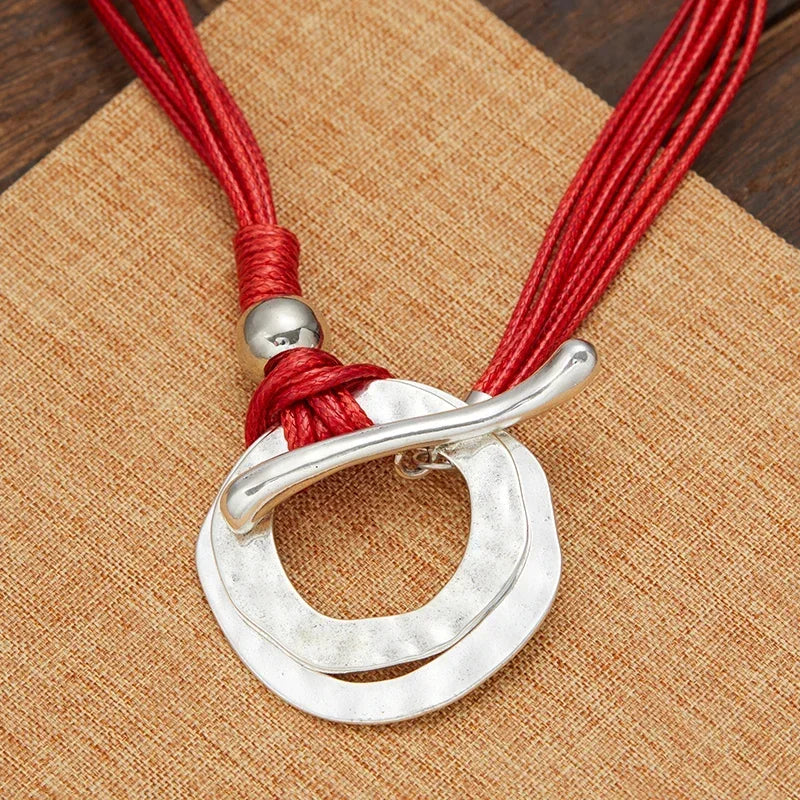 Ethnic Style Bohemian Red Rope Necklace