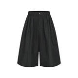 Modische schwarze Herren-Shorts mit weitem Bein