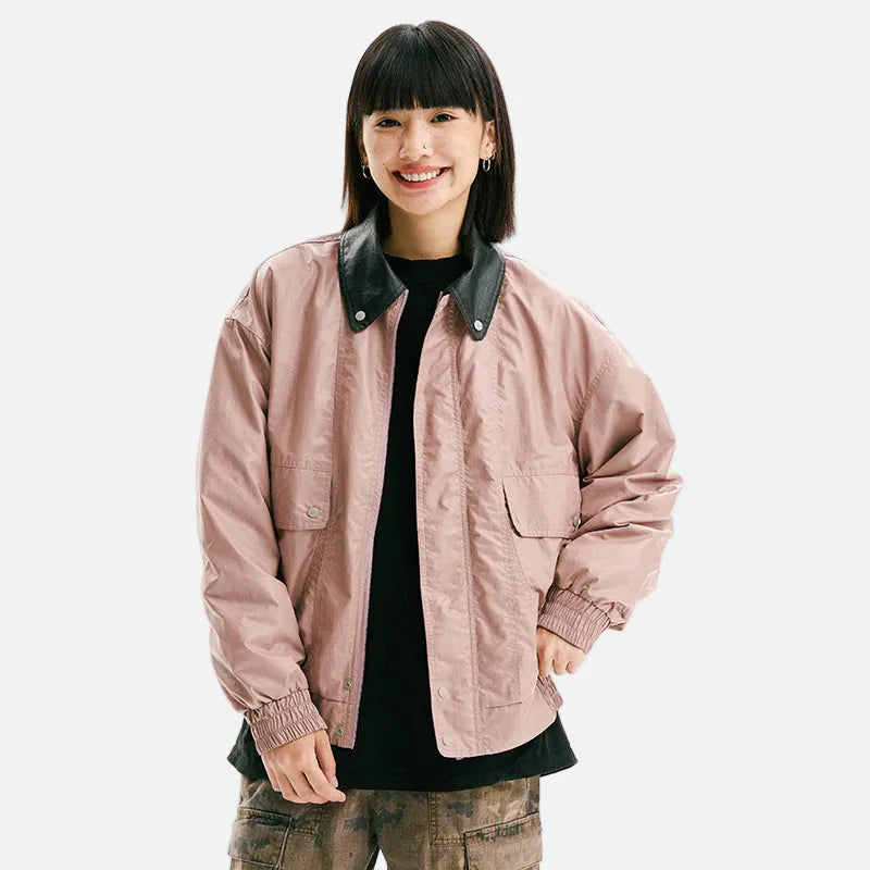 Veste de motard tendance en cuir léger