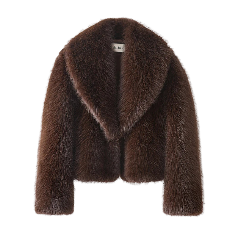 Style yourself in this luxurious black faux fur jacket, designed with an ultra-plush texture and voluminous collar for the ultimate glamorous streetwear statement.