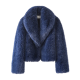 Style yourself in this luxurious black faux fur jacket, designed with an ultra-plush texture and voluminous collar for the ultimate glamorous streetwear statement.