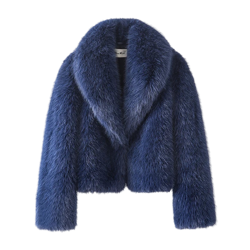 Style yourself in this luxurious black faux fur jacket, designed with an ultra-plush texture and voluminous collar for the ultimate glamorous streetwear statement.