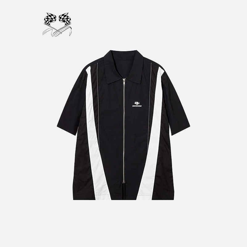Chemise zippée bicolore