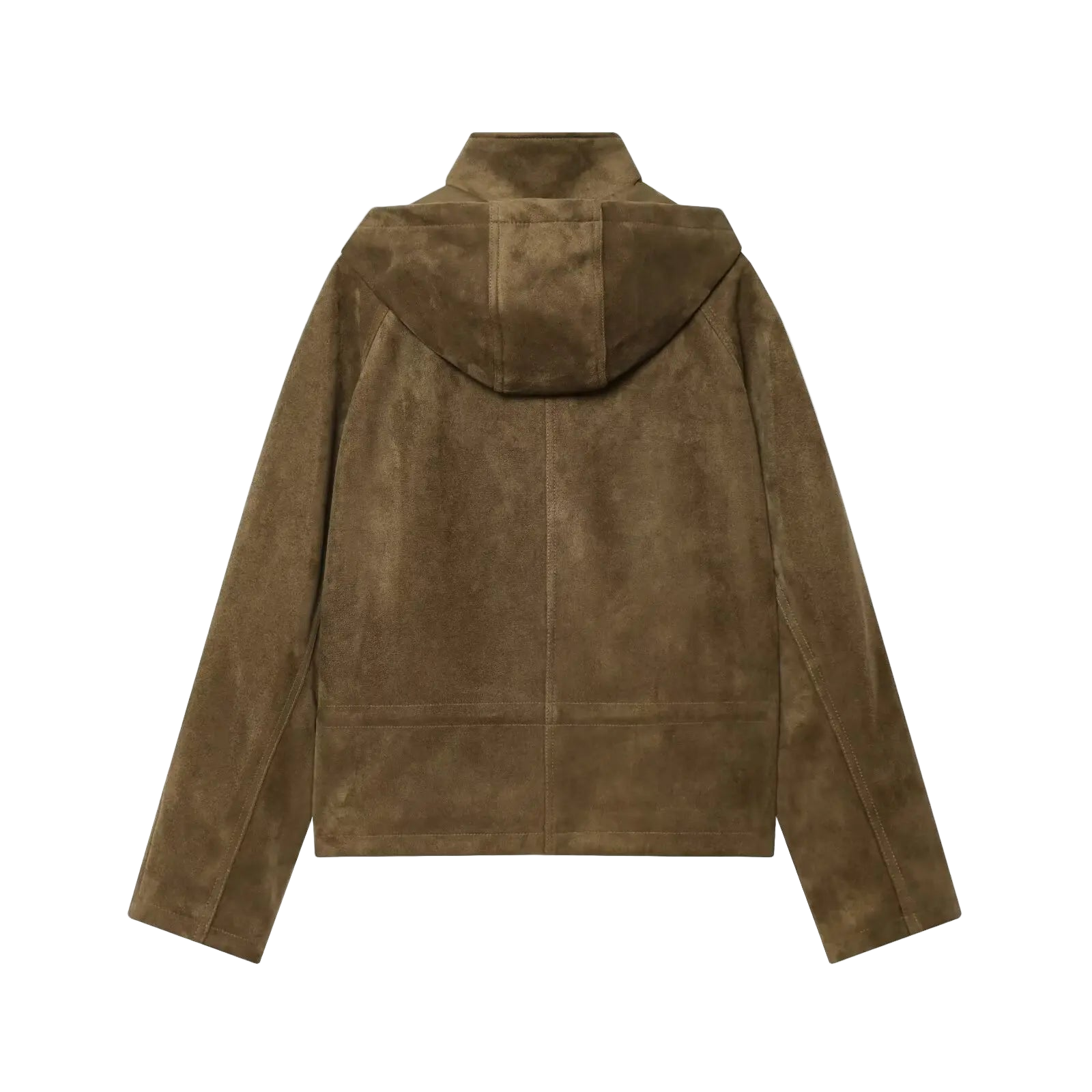 Upgrade your layering game with this luxe faux suede hooded jacket, featuring a high-neck design and adjustable drawstring hem for a premium streetwear fit.