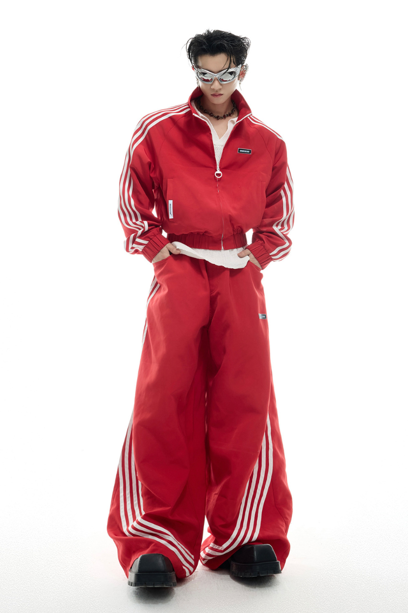 Gestreifte Retro-Trainingsjacke