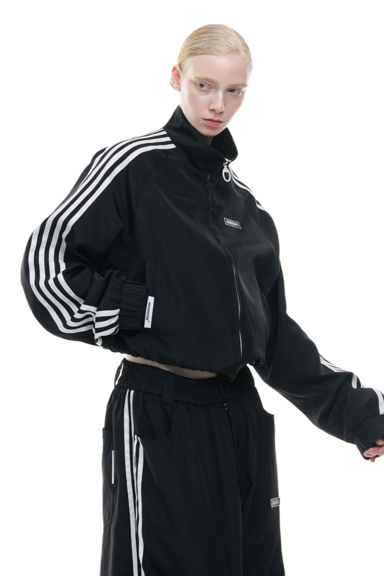 Gestreifte Retro-Trainingsjacke