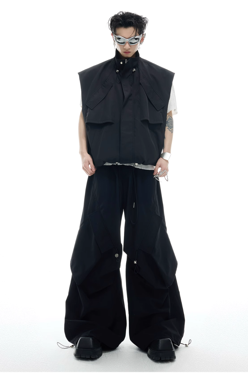 Drawstring Cargo Vest