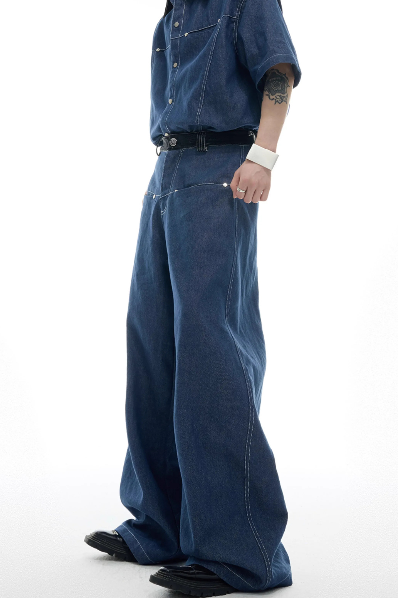 Denim im Schlangenleder-Patchwork-Stil