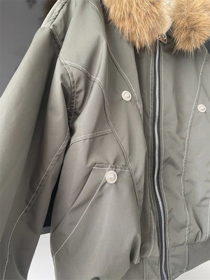 Stay warm and stylish in this oversized streetwear parka, featuring a plush faux fur lining and hood for the ultimate cozy winter look.