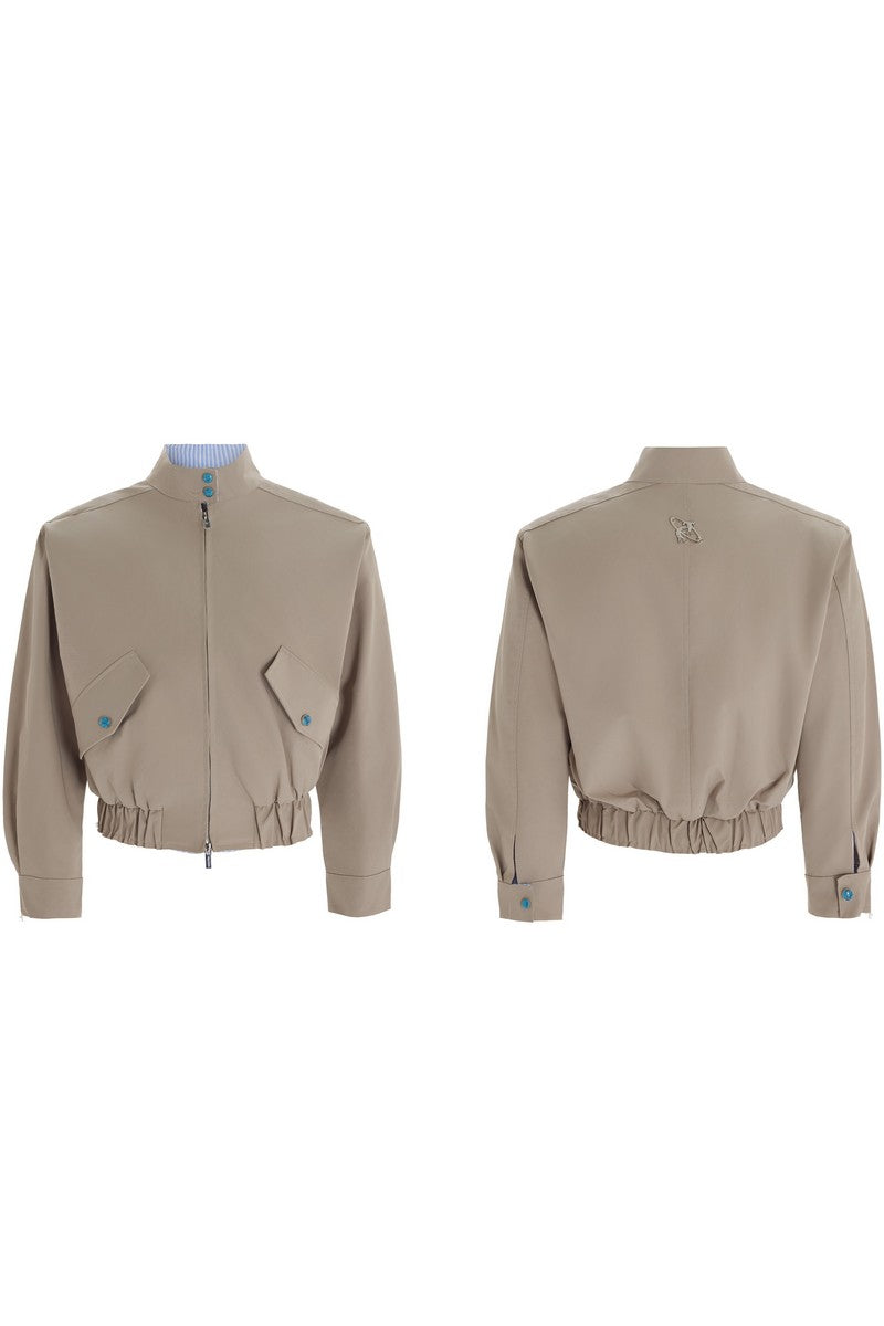 Gestreifte Jacke mit Stehkragen