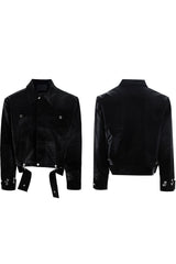 Croc Embossed Leather Jacket