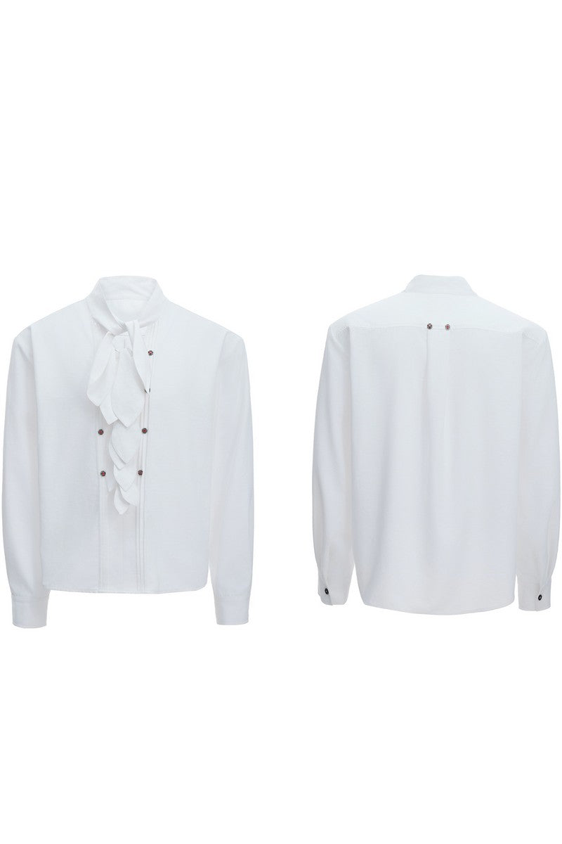 Scarf Neck Silk Shirt