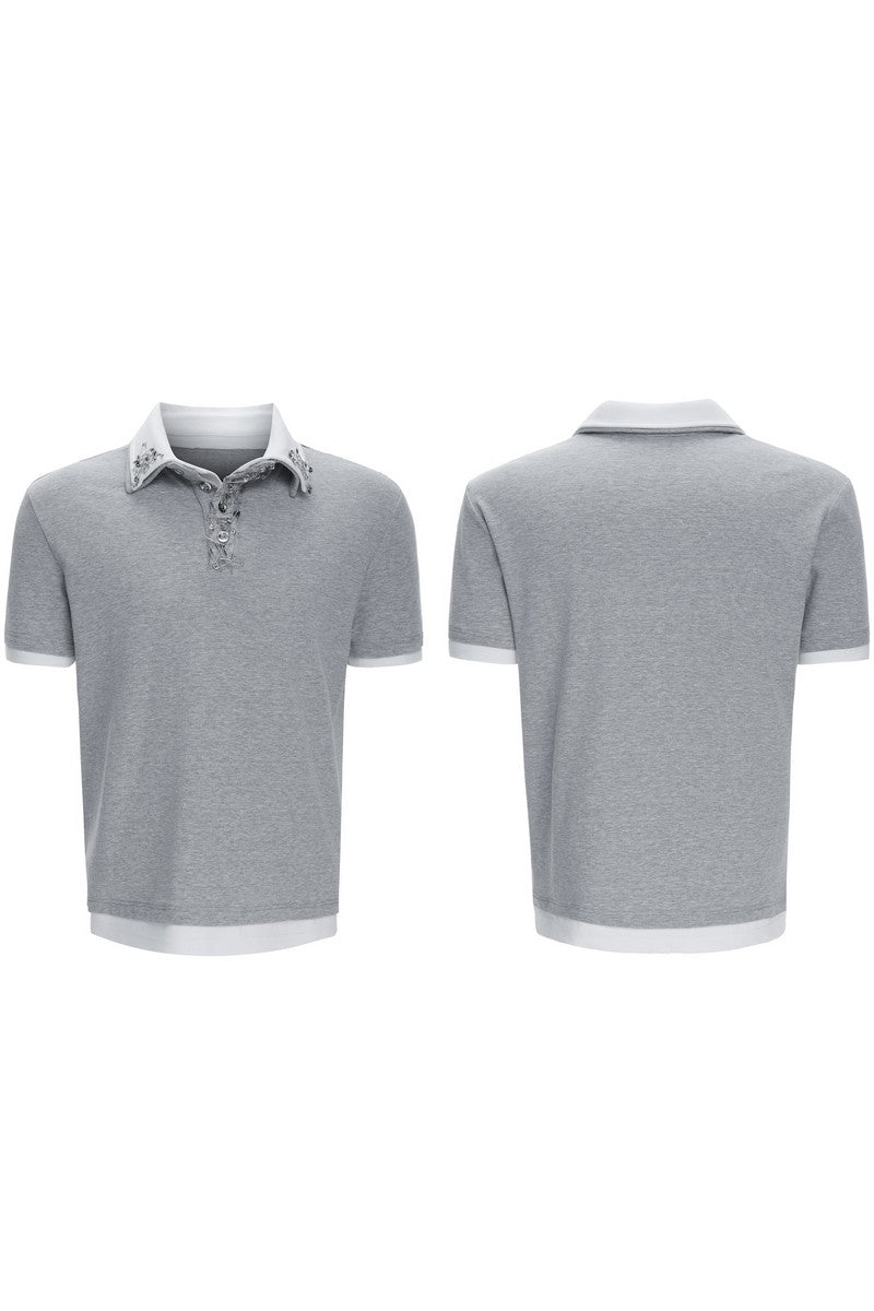 Polohemd mit doppelter Lage und Pin-Detail 