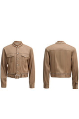 Kurze Jacke mit Perlenbesatz