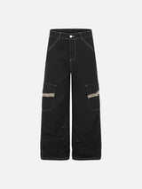 Animal Print Flap Cargo Pants