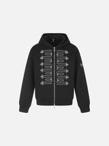 Black Military Aesthetic Full-Zip Hoodie