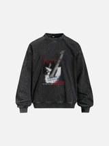 Blurred Graphic Oversized Sweatshirt