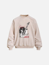 Blurred Graphic Oversized Sweatshirt
