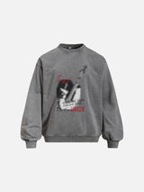 Blurred Graphic Oversized Sweatshirt